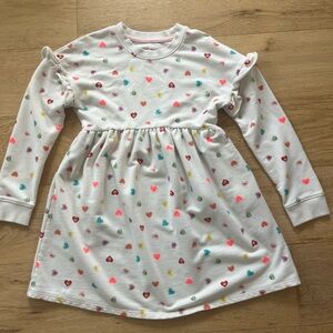 Cat & Jack White Dress with Colorful Candy Heart Pattern